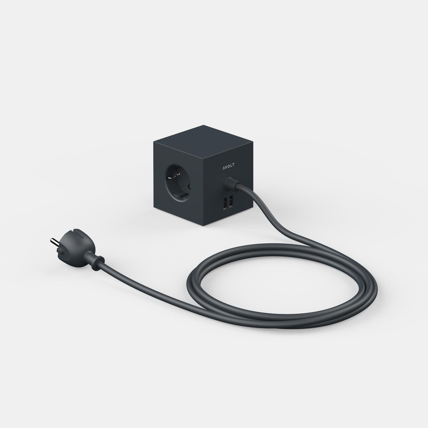 Stockholm Black Avolt Square 1 jatkojohto usb 1