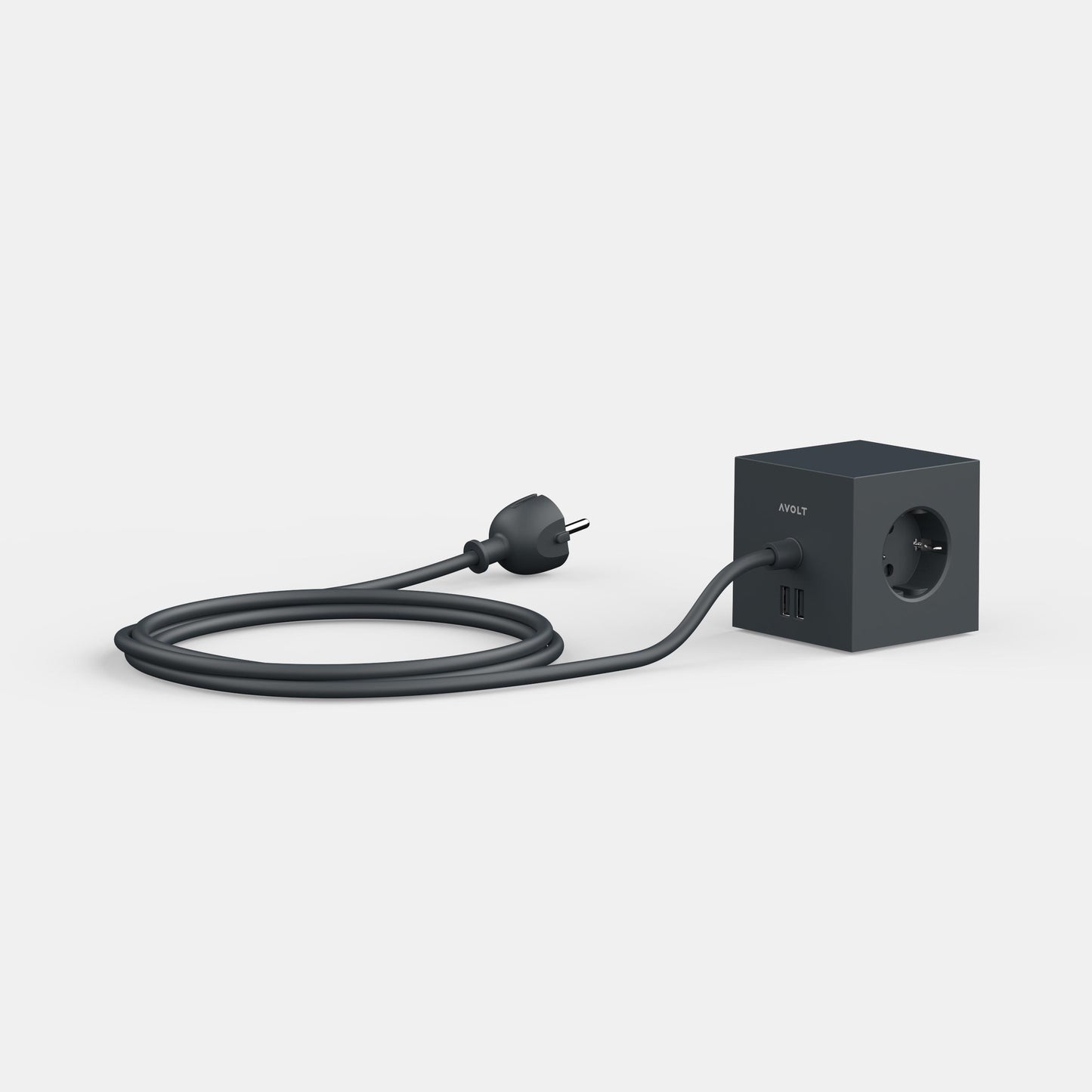 Stockholm Black Avolt Square 1 jatkojohto usb 4