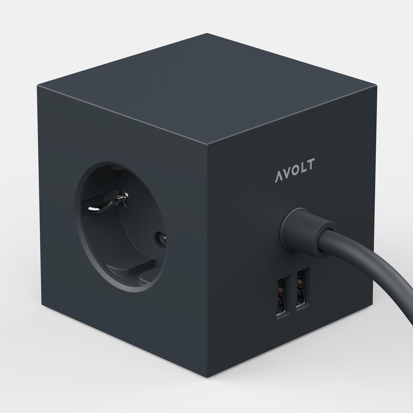 Stockholm Black Avolt Square 1 jatkojohto usb 5