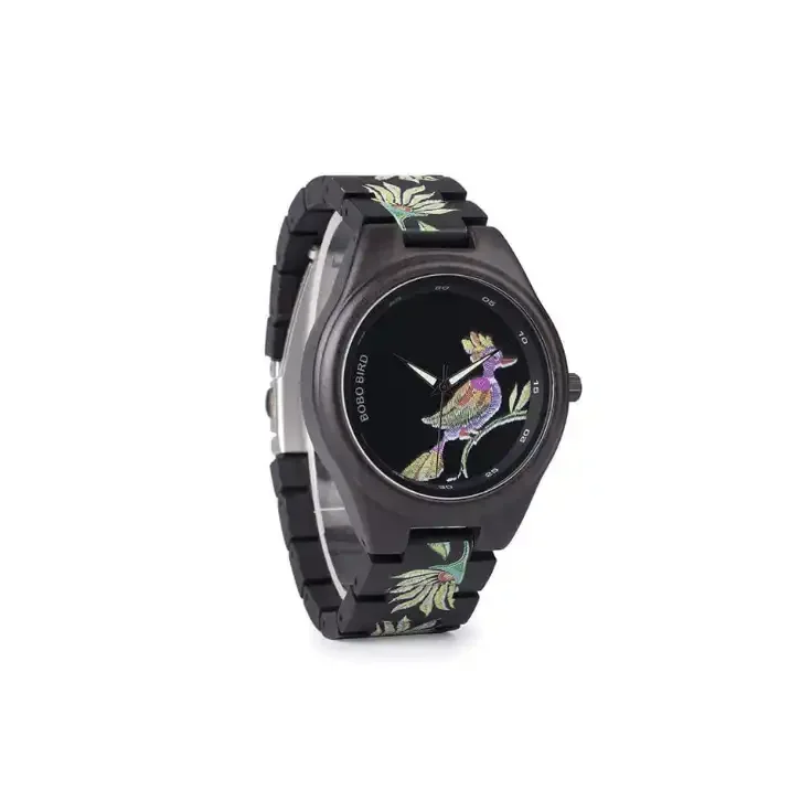 Bobo Bird Ebony Bird puinen naisten automaattikello. NoinWebstore.com