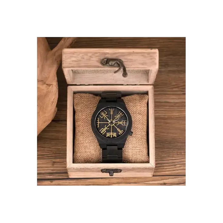 Bobo Bird Ebony Vegvisir puinen miesten kello puisessa säilytyslaatikossa. NoinWebstore.com