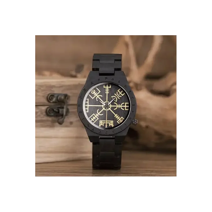 Bobo Bird Ebony Vegvisir puinen miesten kello automaatikoneistolla. NoinWebstore.com