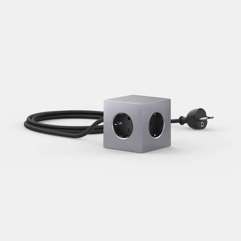 Avolt Square 1 USB - A jatkojohto 1,8m | Alumiini | Aluminium - Dekoja.net