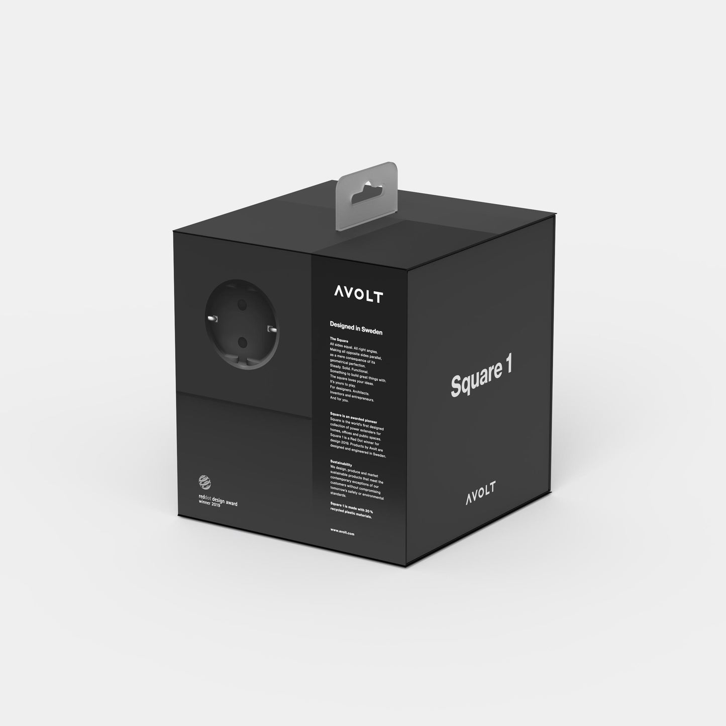 Stockholm Black Avolt Square 1 jatkojohto usb 10