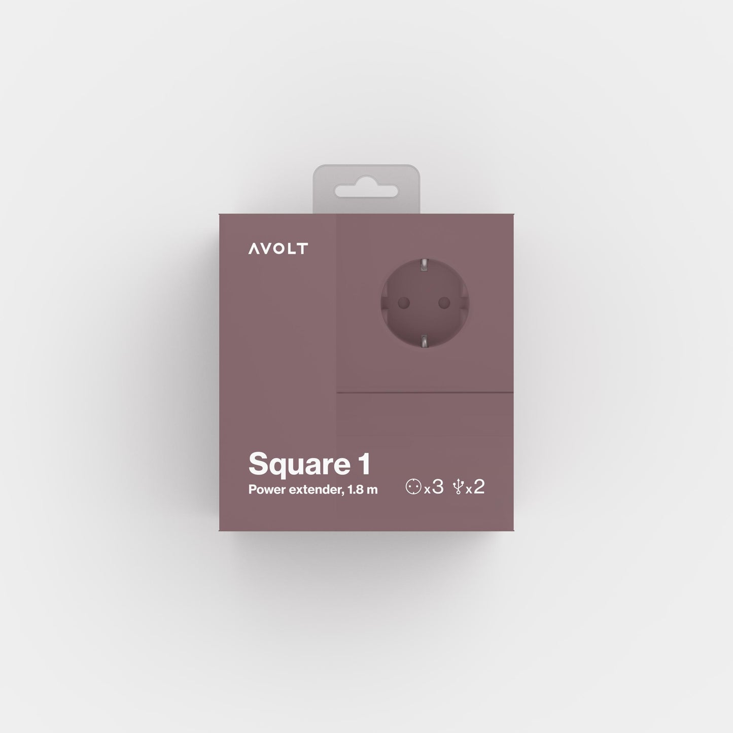 Rusty red avolt square 1 jatkojohto pistorasia myyntipakkauksessa 3