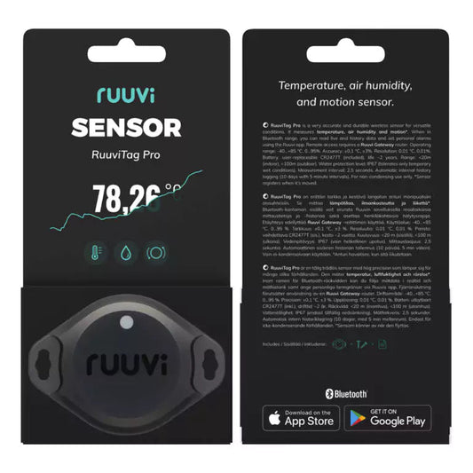 RuuviTag® Pro langaton Bluetooth-anturi 2in1 "vesitiivis"