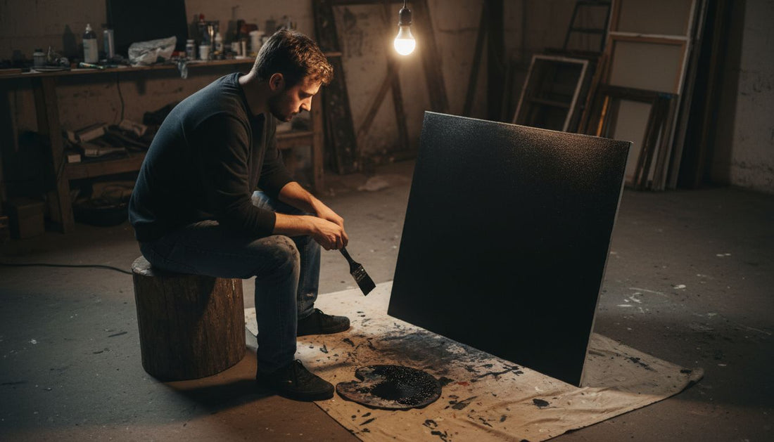 Artist examines ultra-black Musou Black painting