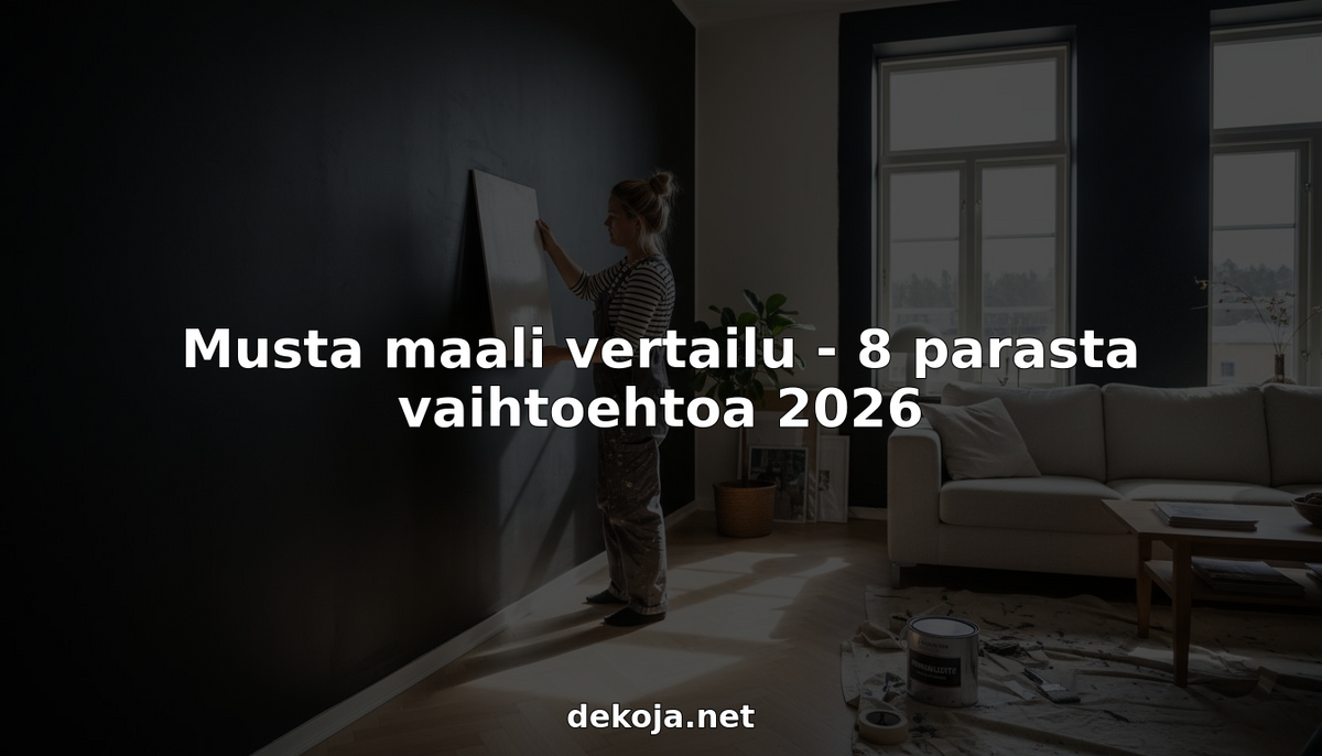Muotoilija tarkastelee tilaa, jonka seinät on maalattu syvänmustalla sävyllä.