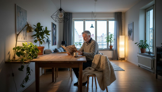 Monipuolinen valaistus helsinkiläisen kerrostaloasunnon oleskelutiloissa