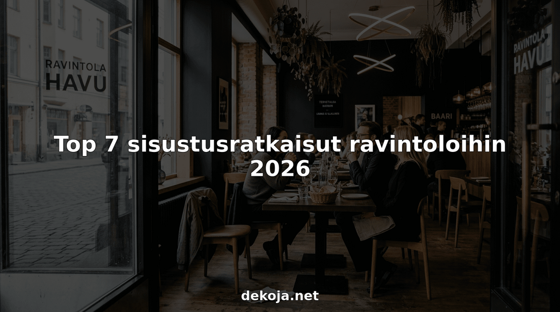 Helsinkiläisravintolan moderni sisustus ja ruokailijoiden tunnelmaa vuonna 2026