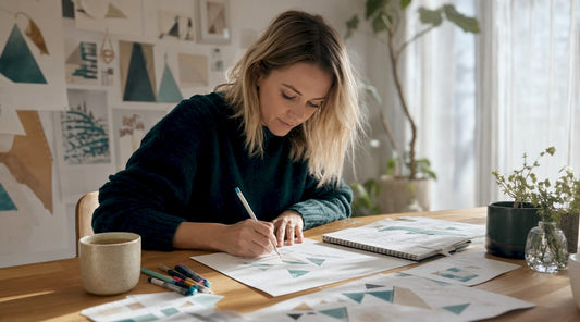 Studiolla syntyy ammattimaisia luonnoksia erilaisista visuaalisista asetteluideoista.