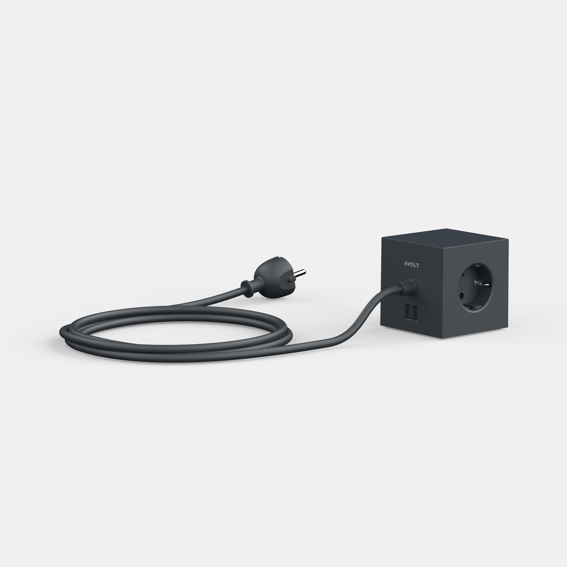 Stockholm Black Avolt Square 1 jatkojohto usb 4
