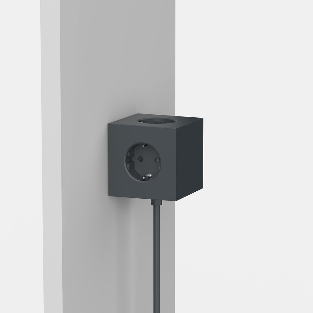 Stockholm Black Avolt Square 1 jatkojohto usb 2