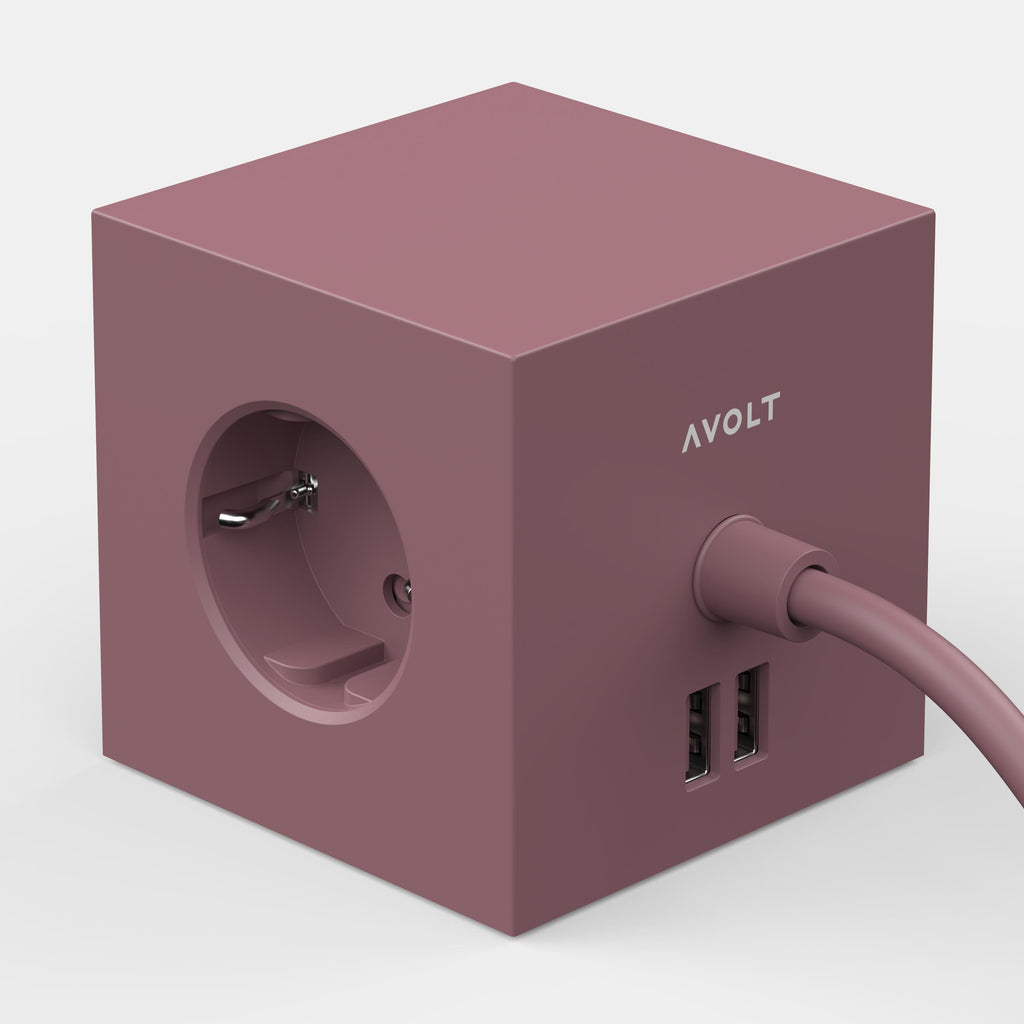 Rusty red avolt square 1 jatkojohto pistorasia 2