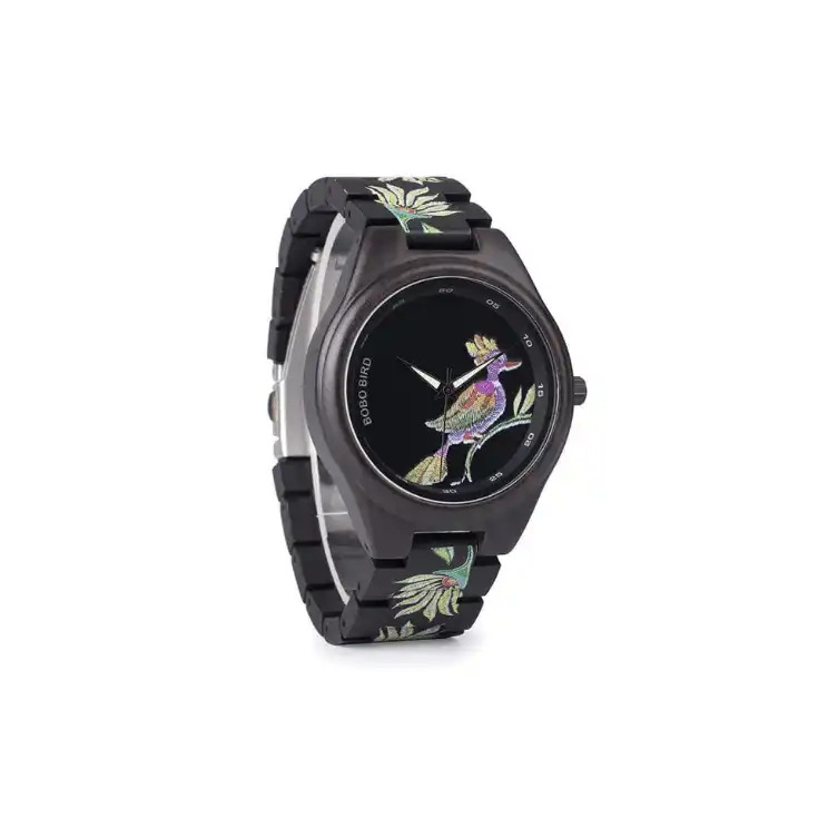 Bobo Bird Ebony Bird puinen naisten automaattikello. NoinWebstore.com