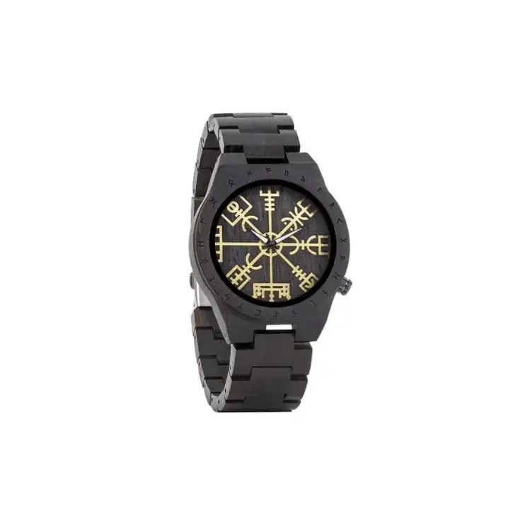 Bobo Bird Ebony Vegvisir puinen miesten rannekello