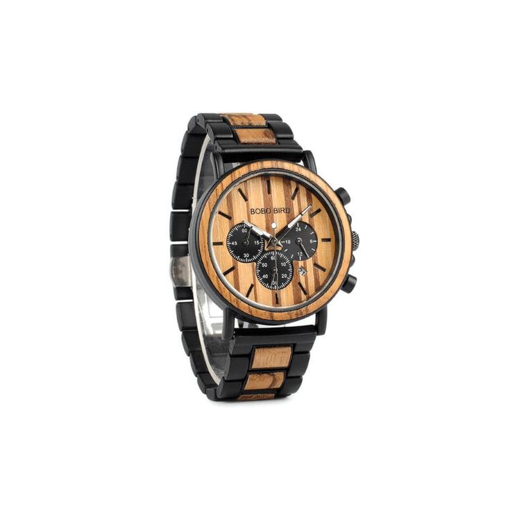 Bobo Bird Zebra miesten kronografi rannekello