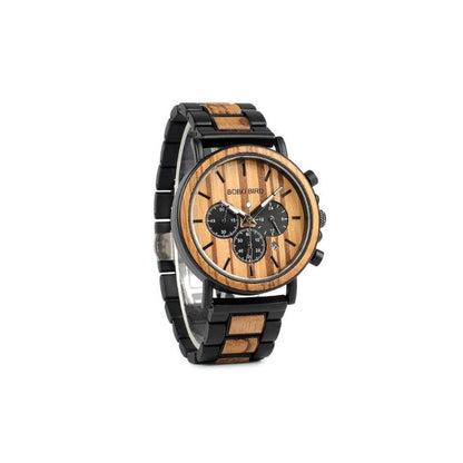 Bobo Bird Zebra miesten kronografi rannekello