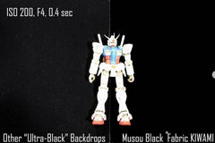 Comparison: KIWAMI fabric and ordinary black fabric side by side
