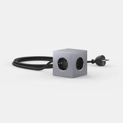 Avolt Square 1 USB - A jatkojohto 1,8m | Alumiini | Aluminium - Dekoja.net