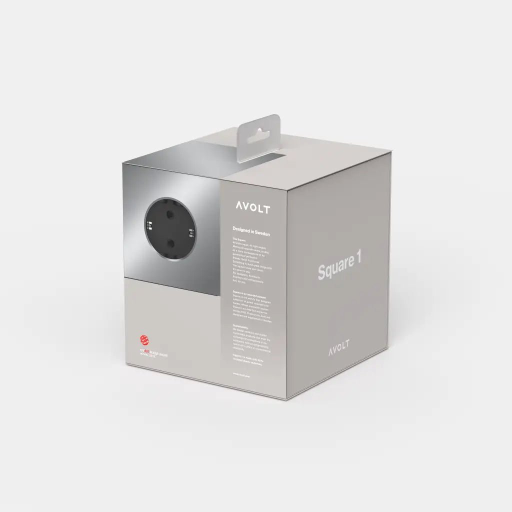 Avolt Square 1 USB - A jatkojohto 1,8m | Alumiini | Aluminium - Dekoja.net