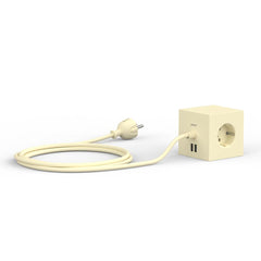 Avolt Square 1 USB - A jatkojohto 1,8m | Keltainen | Ice Yellow - Dekoja.net