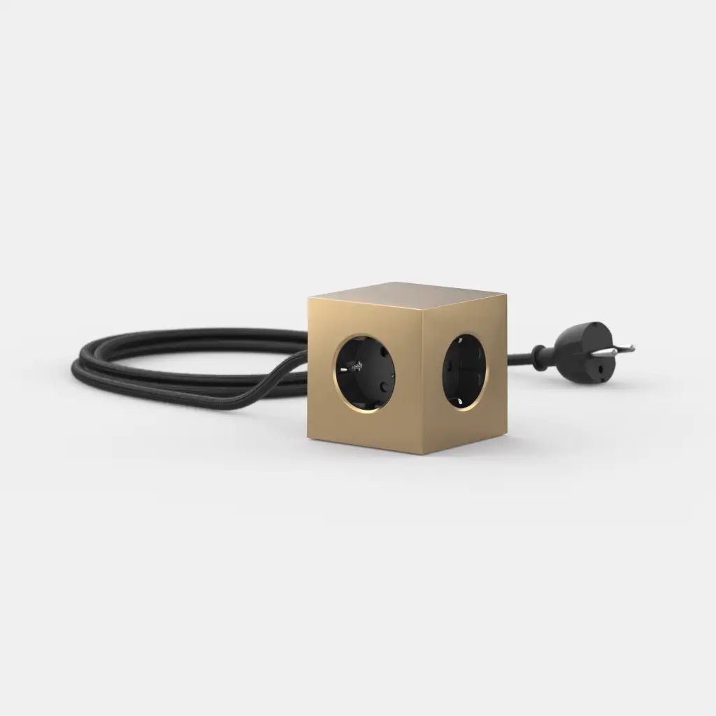 Avolt Square 1 USB - A jatkojohto 1,8m | Messinki | Brass Finnished - Dekoja.net