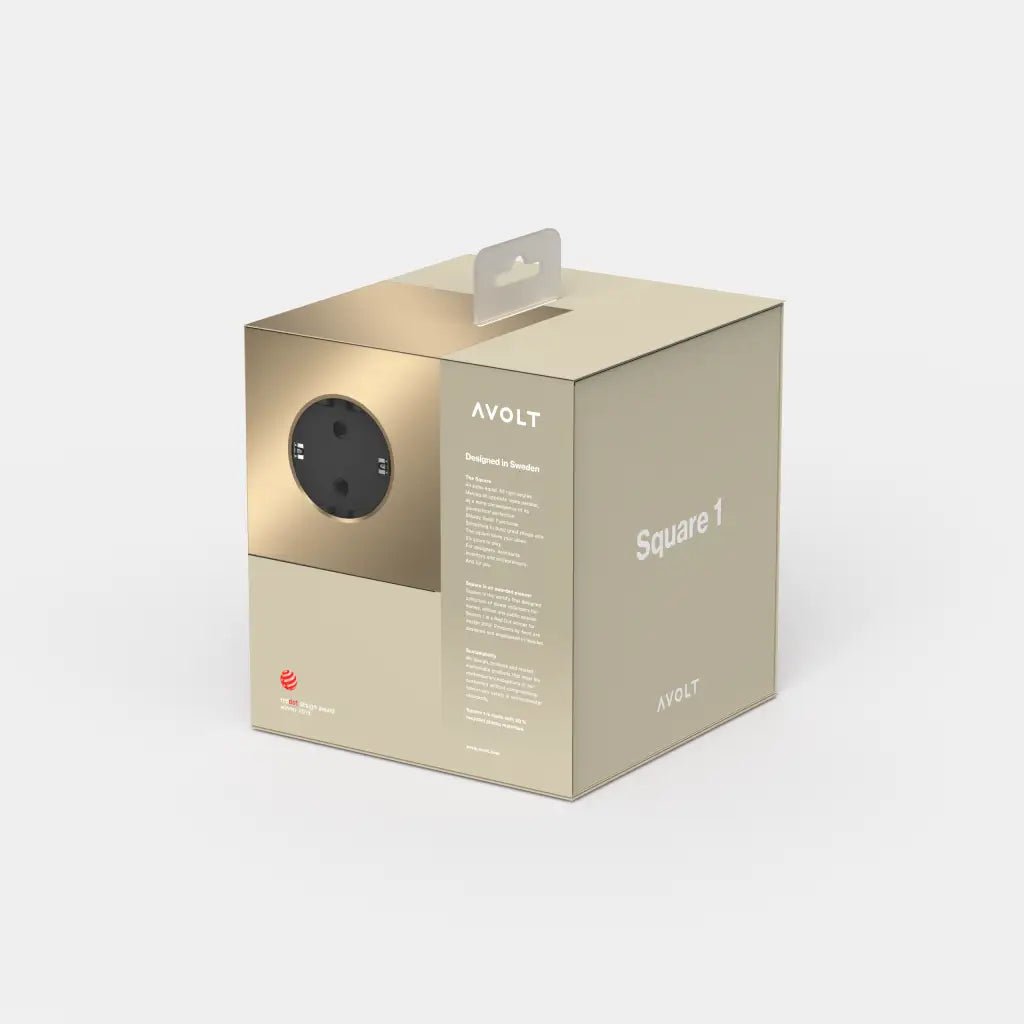 Avolt Square 1 USB - A jatkojohto 1,8m | Messinki | Brass Finnished - Dekoja.net