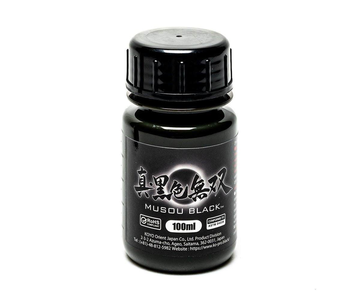 Musou Black -maali 100 ml – vesipohjainen supermusta maali Japanista