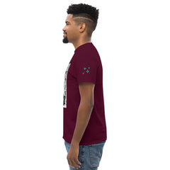 Musou Tower unisex T-paita, viininpunainen – vasemmalta