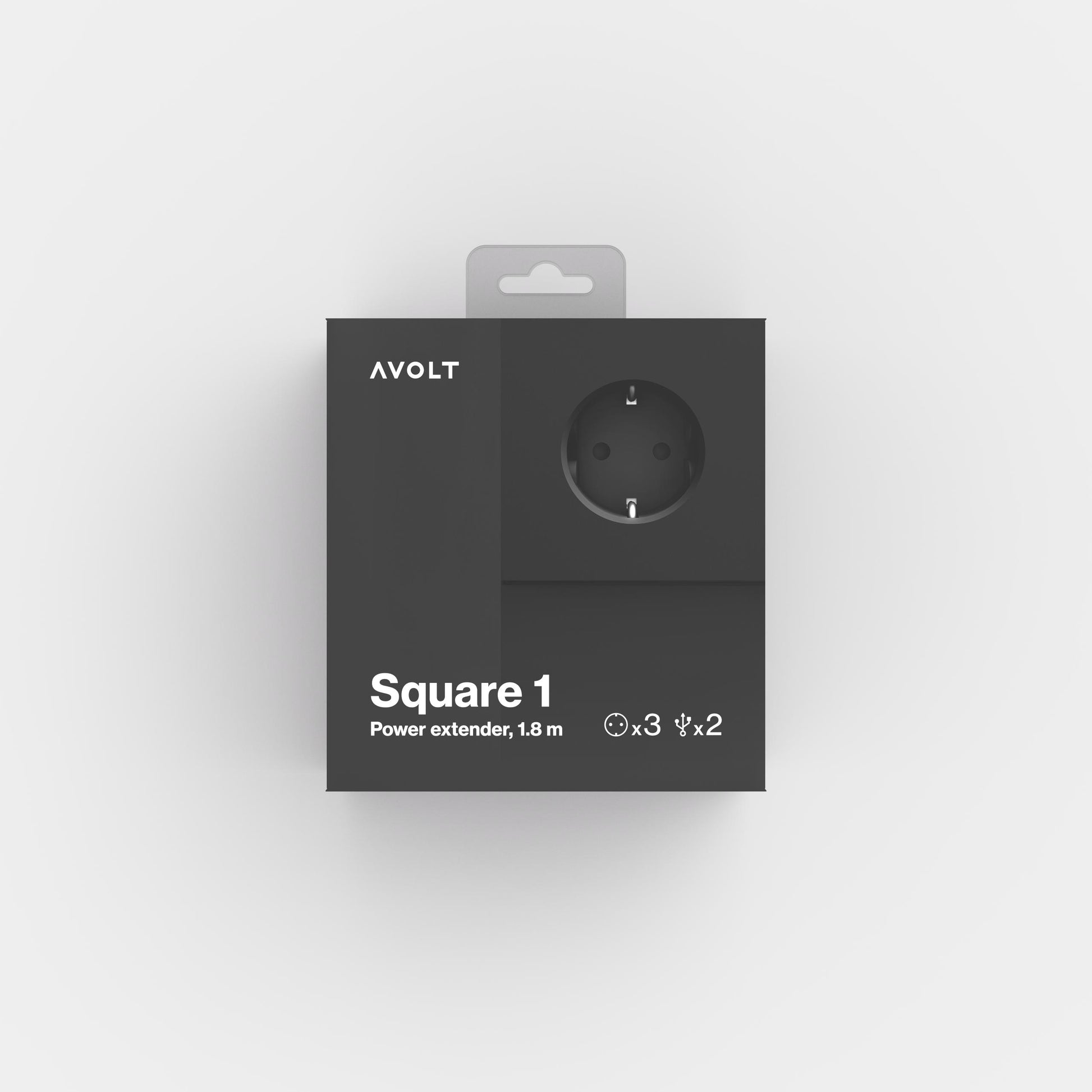 Stockholm Black Avolt Square 1 jatkojohto usb paketissa 12