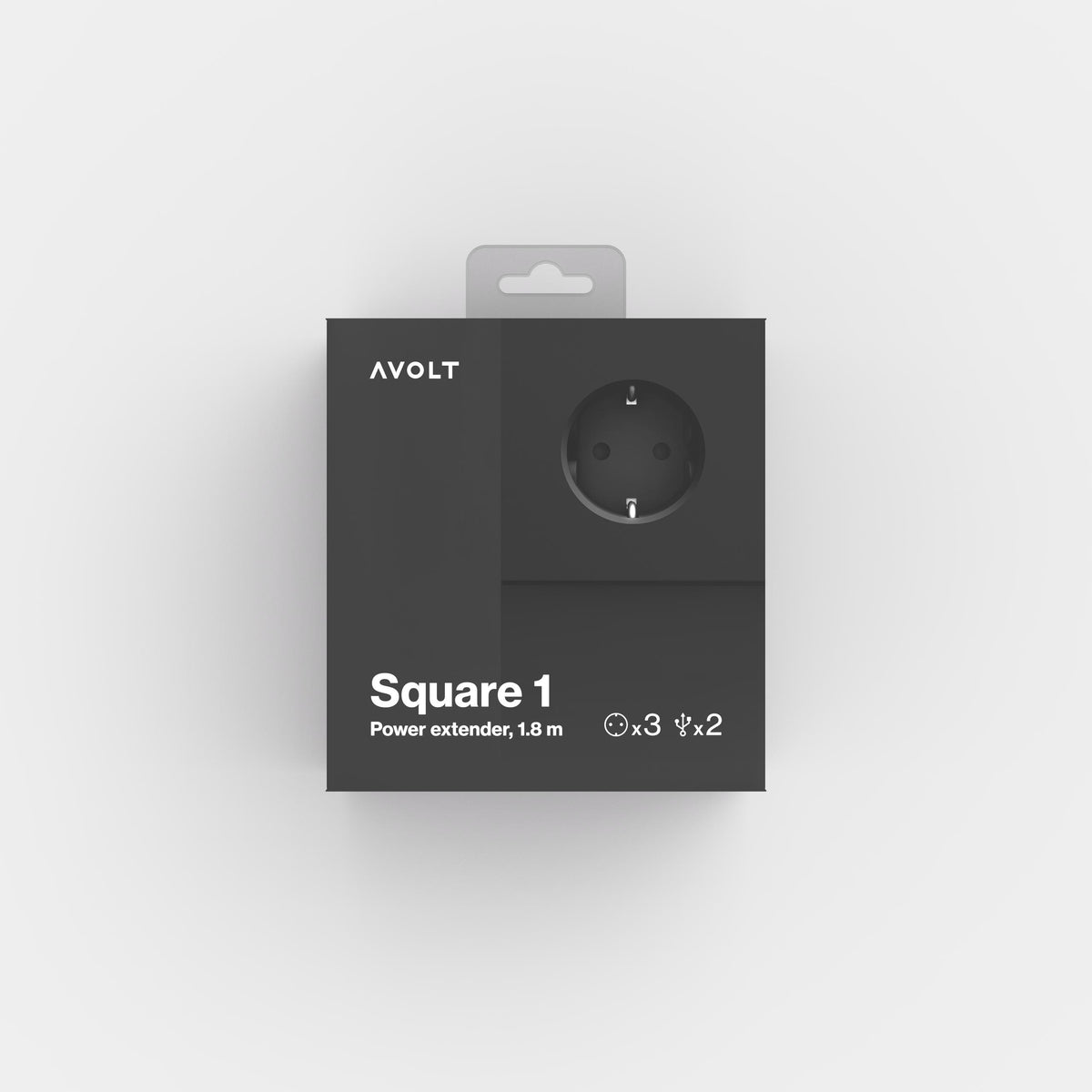 Stockholm Black Avolt Square 1 jatkojohto usb paketissa 12