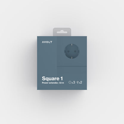 Avolt square 1 jatkojohto usb ocean blue pakkauksessa 15