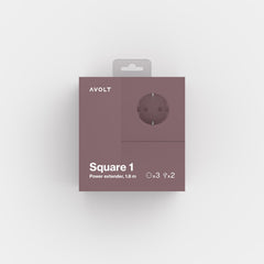 Rusty red avolt square 1 jatkojohto pistorasia myyntipakkauksessa 3