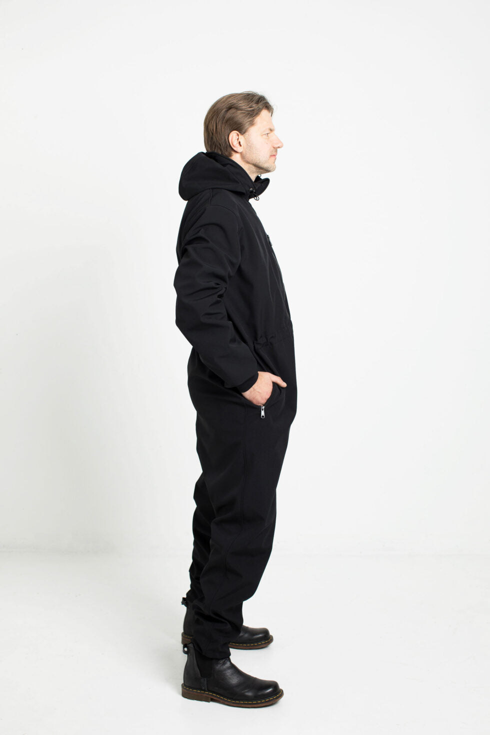 Nuckö RÜNNO softshell black overalls for adults