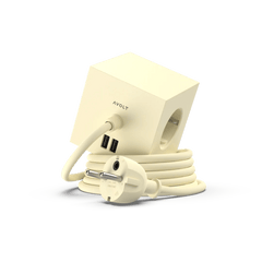 Avolt Square 1 USB - A jatkojohto 1,8m | Keltainen | Ice Yellow - Dekoja.net
